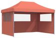 Syfax Partytent inklapbaar pop-up met 3 zijwanden terracottakleurig