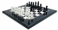 Luxgifts Échecs en bois noir/blanc avec échiquier laqué 40cm