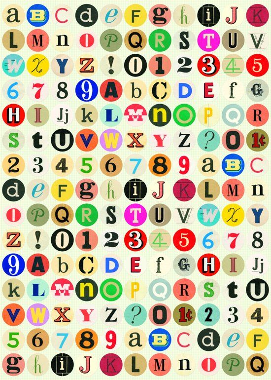 Cavallini & Co Poster vintage alphabet - multi color - papier - 50 x 70 cm