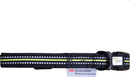 Axaeco Hondenhalsband 4 Season Collar Reflecterend Maat M - 27-43cm - Zwart/Groen