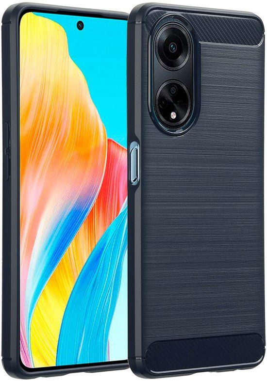 imoshion Hoesje - Geschikt voor Oppo A98 - Brushed Backcover - Donkerblauw