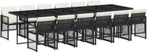 vidaXL 13-delige Tuinset met Kussens Poly Rattan Zwart