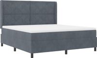 vidaXL Boxspringbed met hoofdeinde Donkergrijs 180 x 200 cm Fluweel