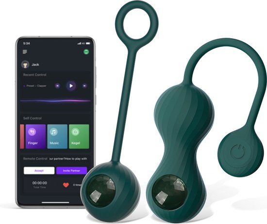 MAGIC MOTION Crystal Duo Smart - Bekkenbodem trainer - Groen - Met App