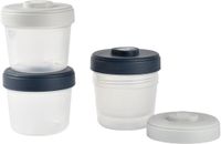 Béaba Clip Portionset – 4x150ml – Luchtdicht & Lekvrij – Voor Bewaren & Vervoeren van Babyvoeding – Wit/Blauw