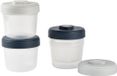 Béaba Clip Portionset – 4x150ml – Luchtdicht & Lekvrij – Voor Bewaren & Vervoeren van Babyvoeding – Wit/Blauw