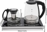 StarTech Elektrische waterkoker en theebrewer - Dubbel ontwerp - 1800 W - 1,8 liter + 1,0 liter - RVS en glas - Tegelijkertijd water koken en thee zetten