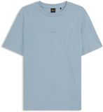HUGO BOSS Orange T-shirt Stretch-Cotton With Logo Print Pastel Blue