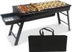 Wan GmbH Barbecue à charbon de bois - BBQ pliable - Compact - Grille pliable avec grille - Camping - Table - Plage - Noir - 60x22x33 cm