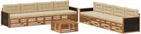 vidaXL - Buiten - bank - set - 9 - st - Natuurlijk - en - Beige - Polyester