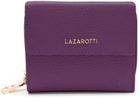 Lazarotti Leren portemonnee Bologna Leather Wallet With 8 Card Slots Purple paars