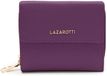 Lazarotti Leren portemonnee Bologna Leather Wallet With 8 Card Slots Purple paars