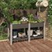 Maison Exclusive - Élévateur de jardin avec bac de culture et étagère, gris, 150x50x75 cm, matériau composite bois-plastique (WPC)
