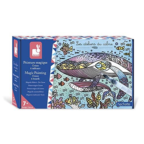 Janod Ocean-Les Ateliers du Calme, J07990, set met 6 schilderborden voor kinderen, fijne motoriek en concentratie, 7 jaar, meerkleurig