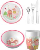 HABA Geschirr-Set Schüssel, Teller, Becher & Besteck Princess & Mustang