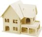 Merkloos Houten 3D bouwpakket huis met veranda - 22 x 16 x 17 cm - triplex