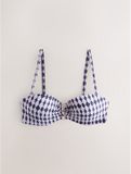 Next Dames Bandeau Bikinitop met beugel Blauw Geometric Pied-de-poule 85F