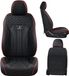 Bol Housses de siège auto en tissu respirant et cuir nappa avant et arrière 5 pièces, intérieur de voiture universel, ensemble complet, ajustement universel pour la plupart des voitures, berlines, SUV