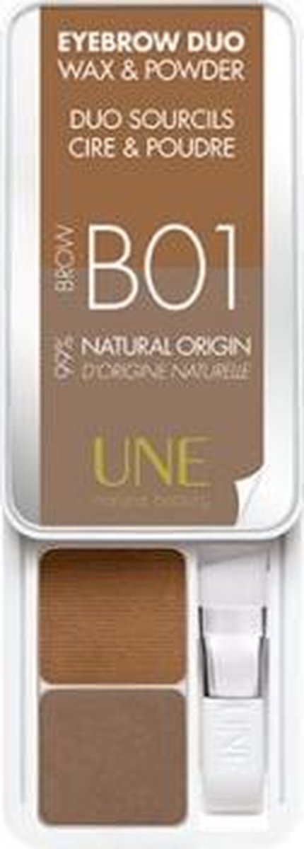 Une eyebrow dou, wax & powder, brown B01