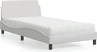 Maison Exclusive - Lit avec matelas « Dover » blanc 100 x 200 cm, simili cuir