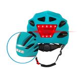 BEEPER Helm met led voor en achter voor fiets, mountainbike, elektrische step ME134 (medium, blauw)