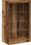 vidaXL LED Dressoir Oudhout 60,5 x 37 x 100 cm Bewerkt hout