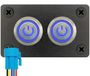 ProRide Interrupteurs à pression métalliques en panneau encastré double 220V ON-OFF - 19mm - IP67 - Indicateur LED Bleu