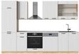 Vicco Fame-Line Unité de cuisine complète – 300 cm, WB Marbre Blanc Style champêtre