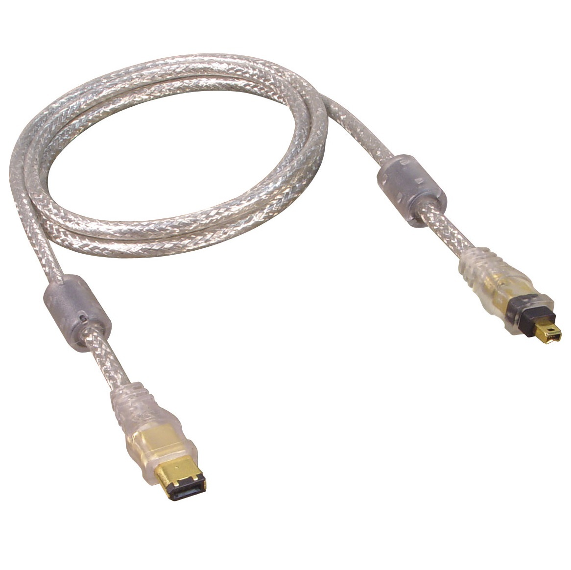 transmedia Premium FireWire 400 kabel met 4-pins - 6-pins connectoren / transparant - 3 meter