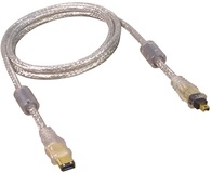 transmedia Premium FireWire 400 kabel met 4-pins - 6-pins connectoren / transparant - 3 meter