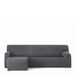 Eysa Bi-elastische bankhoes voor chaise longue, met korte arm aan de linkerkant, kleur donkergrijs, design Harlem