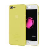 doupi UltraSlim Beschermhoes compatibel met iPhone 8 Plus/7 Plus (5,5 inch), dun, mat, ultradun en ultralicht, bumper cover, geel