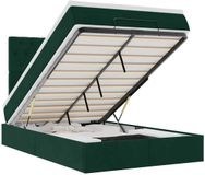 vidaXL Ottomanbed met matras en LED-verlichting, donkergroen, 120x190 cm, fluweel