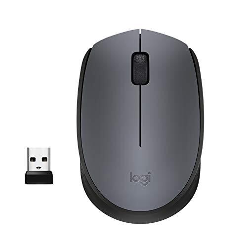 Logitech M170 Draadloze Muis, 2.4 GHz USB nano dongle, Optische Tracking, Batterijduur 12 maanden, Links-en Rechtshandig, PC / Mac / Laptop - Grijs