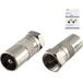 Adapter Koaxialstecker auf SAT-Stecker, Antennenstecker auf SAT-Stecker, Vollmetall