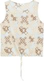 s.Oliver Blouse sans manches col rond Viscose à fleurs marron taille 42