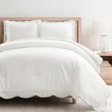 Lush Decor Coastal Chic Sint-jakobsschelp Edge Dekbedset Blauw/Wit 3-delige Set King/California King - Zachte Elegante Betaalbare Luxe Beddengoed Set