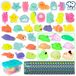 BONNYCO Mochi Squishy Speelgoed Feestzakvullers Kinderen, 40 Stuks Feestartikelen met Glow in the Dark