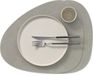 LIND DNA Placemats Nupo - Leer - Lichtgrijs - Gebogen - 44 x 37 cm - 2 Stuks