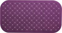 MSV Tapis de bain antidérapant – Tapis de douche avec ventouses pour baignoire et douche – Tapis de salle de bain antidérapant avec trou d'évacuation – Caoutchouc – Violet – Rectangle – 65 cm x 36 cm