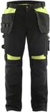 Blåkläder Werkbroek met spijkerzakken 1555-1860 - Zwart/High Vis Geel - Maat 104