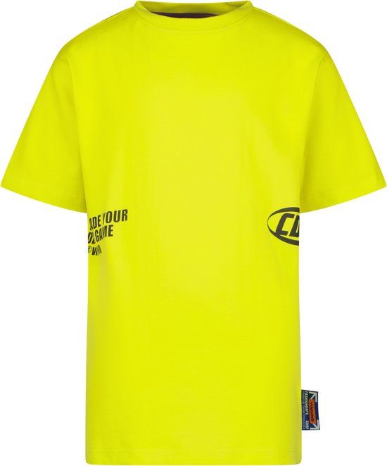Vingino Humach Jongens T-shirt Korte mouw Ronde hals Katoen Logo Printopdruk Fresh lime Maat 152