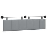 vidaXL Hangend hoofdbord Lichtgrijs Stof