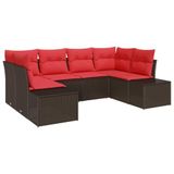 vidaXL Tuinbank - Set - 6 - st - Bruin - poly - rattan