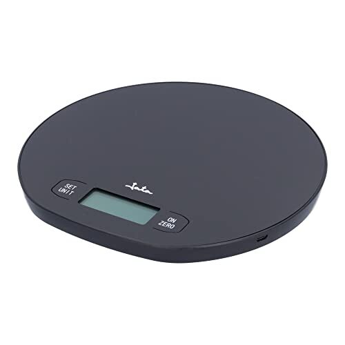 Jata HBAL1208 Digitale keukenweegschaal zonder batterij, hoge nauwkeurigheid, tot 15 kg, LCD-display, tarra-functie, met timer en klok, afmetingen: 20,5 x 19,5 x 1,5 cm