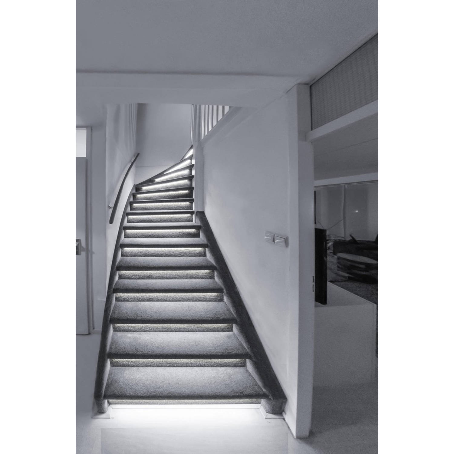 LED&apos;s Light led trapverlichting met dimmer - voor trappen met bekleding - 4000k - 15 treden x 80 cm