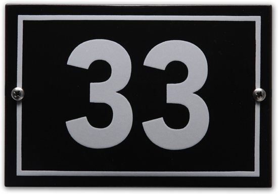 EmailleDesignÂ® Huisnummer model Phil nr. 33