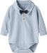 NAME IT - NBMNOLLER LS BODY - Baby - Bodies - 100% Biologisch katoen - Maat 80 - Lichtblauw