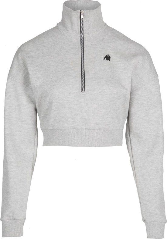 Gorilla Wear Ocala Cropped Half-Zip Sweatshirt - Grijs - XL