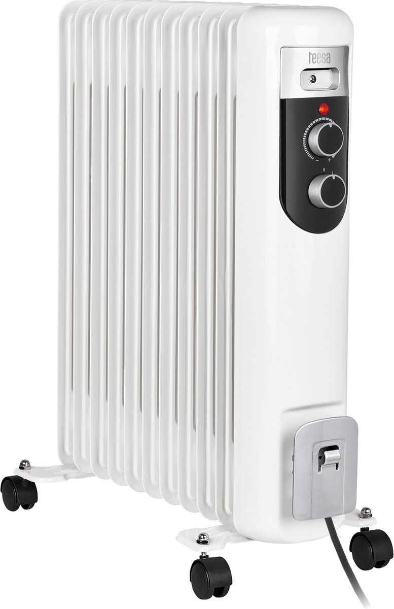 Teesa - Elektrische olieradiator 2500 W (11 lamellen) Radiator met thermostaat - 3 warmtestanden